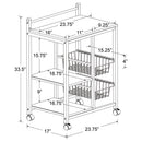 The Brindley Contemporary Mobile Kitchen Cart by Relani Family Furniture