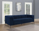 The Chalet Channel-Tufted Velvet Sofa by Clayson Design