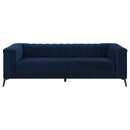 The Chalet Channel-Tufted Velvet Sofa by Clayson Design