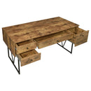 The Ellery 4-Drawer Rustic Writing Desk by Relani Family Furniture