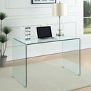The Ripley Clear Glass Writing Desk by SOHO Furnishings