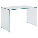 The Ripley Clear Glass Writing Desk by SOHO Furnishings