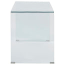 The Ripley Clear Glass Writing Desk by SOHO Furnishings