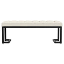 The Arlen Channel-Tufted Bouclé Bench by Clayson Design