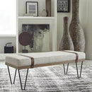 Austin Fabric Upholstered Accent Bench Beige by Clayson Design