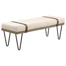 Austin Fabric Upholstered Accent Bench Beige by Clayson Design