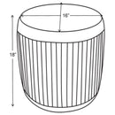 Tovar Pleated Mauve Round Ottoman by Clayson Design