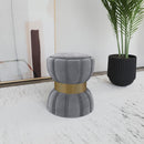 The Liora Round Velvet Ottoman by James Gareth Designs