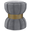 The Liora Round Velvet Ottoman by James Gareth Designs