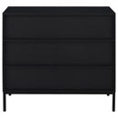 Jess Arched Fluted Glass Accent Cabinet in Black by Relani Family Furniture