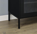 Jess Arched Fluted Glass Accent Cabinet in Black by Relani Family Furniture