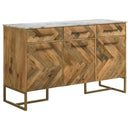 Keaton Marble Top Herringbone Accent Cabinet by Clayson Design