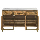 Keaton Marble Top Herringbone Accent Cabinet by Clayson Design