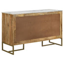 Keaton Marble Top Herringbone Accent Cabinet by Clayson Design