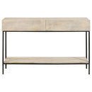 The Hollis Whitewashed Entry Console Table by Relani Family Furniture