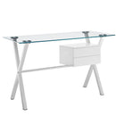 Adriel Glass Top Office Desk
