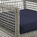 Sean Outdoor Patio Wicker Rattan Dining Armchair