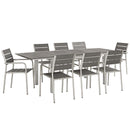Aviana 9 Piece Outdoor Patio Aluminum Dining Set