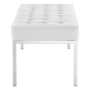 Granger Tufted Large Upholstered Faux Leather Bench