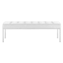 Granger Tufted Large Upholstered Faux Leather Bench