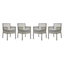 Sean Dining Armchair Outdoor Patio Wicker Rattan Set of 4