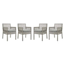 Sean Dining Armchair Outdoor Patio Wicker Rattan Set of 4