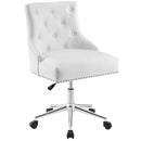 Bear Tufted Button Swivel Faux Leather Office Chair