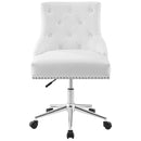 Bear Tufted Button Swivel Faux Leather Office Chair