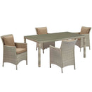 Maisie 5 Piece Outdoor Patio Wicker Rattan Dining Set