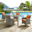 Maisie 5 Piece Outdoor Patio Wicker Rattan Dining Set