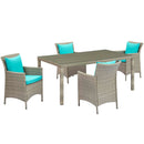 Maisie 5 Piece Outdoor Patio Wicker Rattan Dining Set