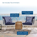 Howard Outdoor Patio Aluminum Armchair Set of 2