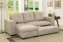 Stanley : Sofa Sectional w/Queen Sofa Bed & Storage by Clayson Design in Parchment Tan