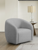 Designer Linen Like Premium Barrel Smooth Swivel Chair