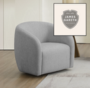 Designer Linen Like Premium Barrel Smooth Swivel Chair