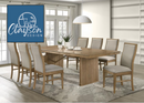 Marlowe Stately Wood Dining Table with Leaf Extension 71" > 89" long