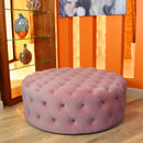 The Elowen Velvet Tufted Ottoman by Clayson Design