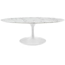 Marie 48" Oval-Shaped Artificial Marble Coffee Table