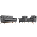 Valentina 3 Piece Upholstered Fabric Living Room Set