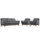 Valentina 3 Piece Upholstered Fabric Living Room Set