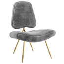 Iker Upholstered Sheepskin Fur Lounge Chair