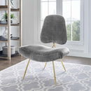 Iker Upholstered Sheepskin Fur Lounge Chair