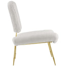 Iker Upholstered Sheepskin Fur Lounge Chair