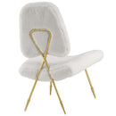 Iker Upholstered Sheepskin Fur Lounge Chair