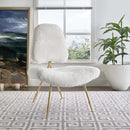 Iker Upholstered Sheepskin Fur Lounge Chair