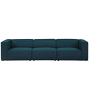 Linda 3 Piece Upholstered Fabric Sectional Sofa Set