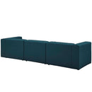 Linda 4 Piece Upholstered Fabric Sectional Sofa Set