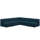 Linda 5 Piece Upholstered Fabric Armless Sectional Sofa Set