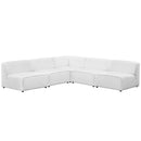 Linda 5 Piece Upholstered Fabric Armless Sectional Sofa Set