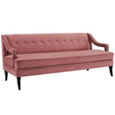 Daleyza Button Tufted Performance Velvet Sofa